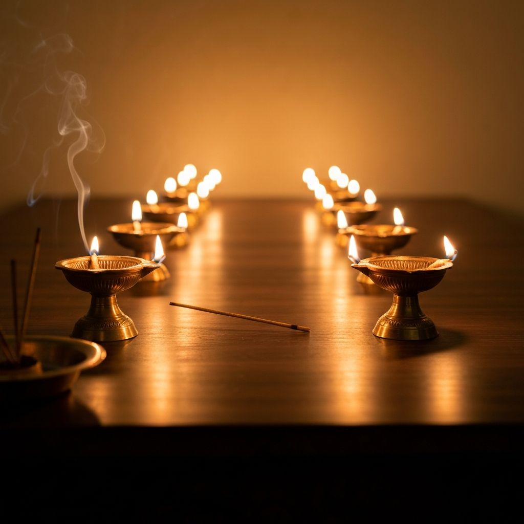 Brass Diya Set (5 Pieces)